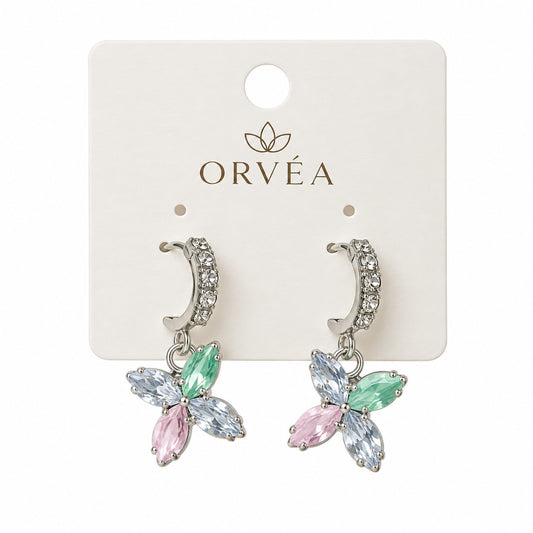 ORVÉA crystal butterfly hoop earrings