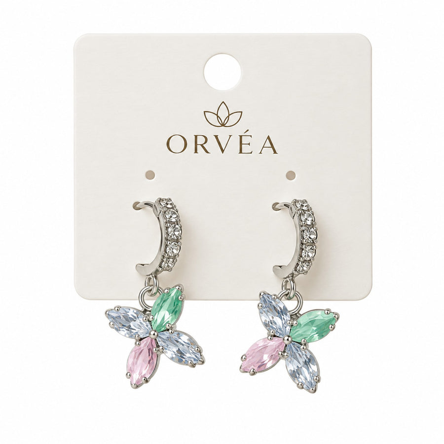 ORVÉA Crystal Butterfly Hoop Earrings